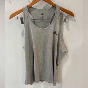 Adidas Gray Scoop Neck Athletic Racerback Tank Size XL